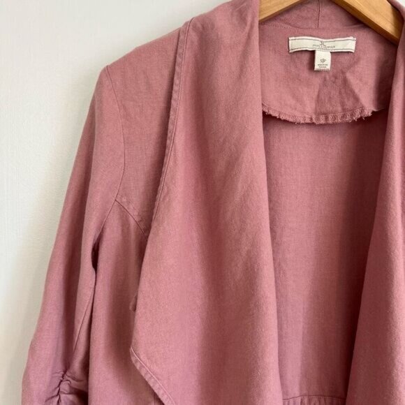 Vintage Jules & Leopold Casual Women’s Small Linen Pink Cardigan Sweater Jacket - Picture 9 of 12
